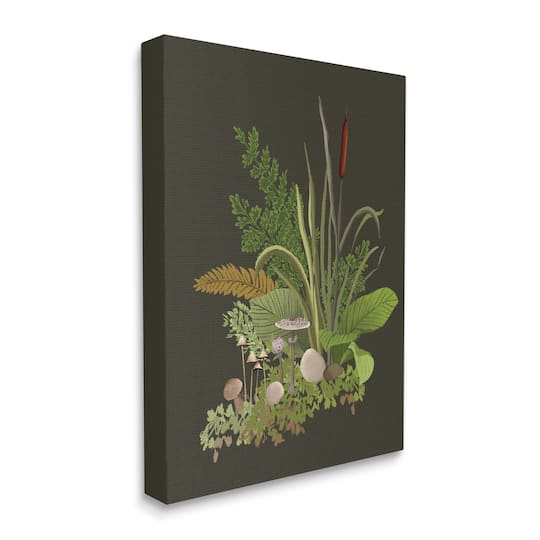 Stupell Industries Natural Forest Floor Mushrooms Ferns Canvas Wall Art